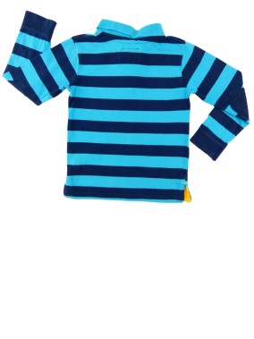 T-shirt polo ML rayures bleues BE BRAKE taille 6 ans