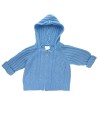 Veste chaude tricot bleu ciel taille 3 mois