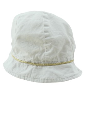 Chapeau blanc liseré doré Taille 3-6 mois