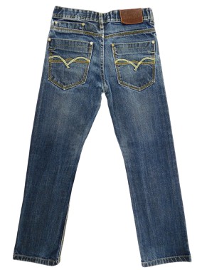 Pantalon jeans détail cuir à l'arrière taille 12 ans