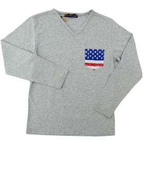 T-shirt ML drapeau américain RUNOCS taille 12 ans