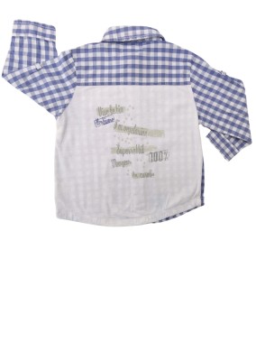 Chemise ML carreaux violets KITCHOUN taille 18 mois