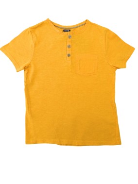 T-shirt MC jaune uni poche...