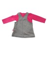 Salopette Robe et T-shirt ML cœur P'TIT BISOU taille 6 mois