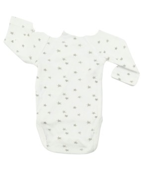 Body ML croisé blanc étoiles GEMO taille 0 naissance