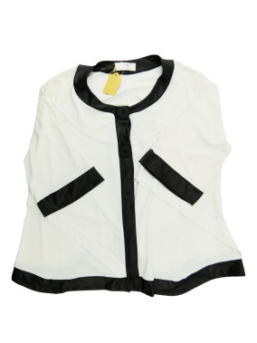 Gilet M3/4 col simili cuir...