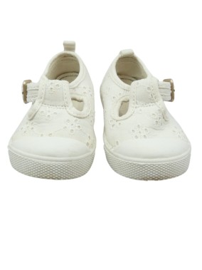 Chaussures babys fleurs ajourées blanches VERTBAUDET pointure 22
