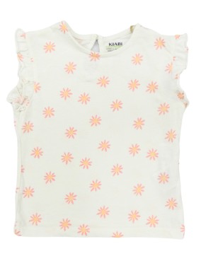 T-shirt MC paquerettes roses KIABI taille 9 mois