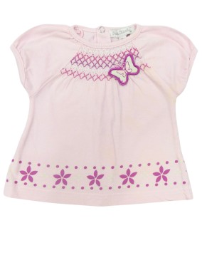 T-shirt Mc papillon rose KIMBALOO taille 3 mois