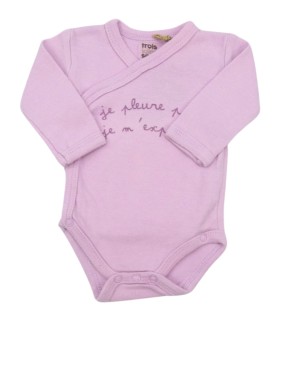 Body ML violet pleure pas TROIS KILOS SEPT taille 0 mois naissance