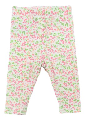 Legging fleuri blanc taille 1 mois