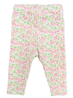 Legging fleuri blanc taille 1 mois