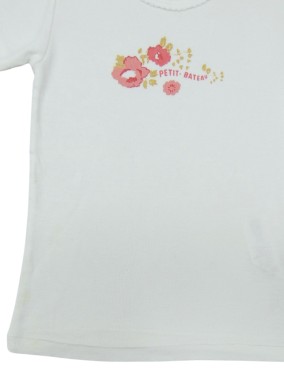 T-shirt MC fleurs or PETIT BATEAU taille 4 ans