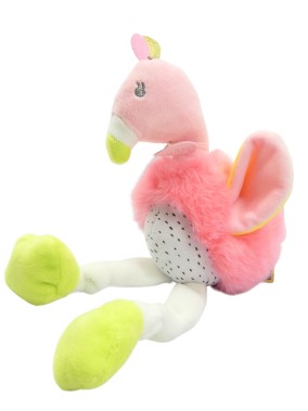 Doudou peluche flamant rose...