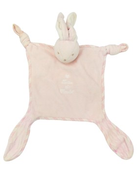 Peluche doudou lapin rose coins TARTINE ET CHOCOLAT