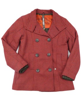 Manteau pois rouge orange...