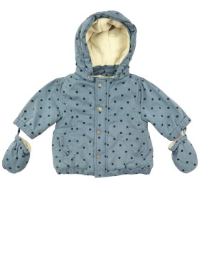 Manteau bleu gris pois...