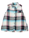 Chemise sans manche carreaux bleu rose ABERCROMBIE KIDS taille 9-10 ans