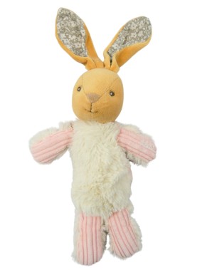 Peluche lapin beige rose côtelé KALOO