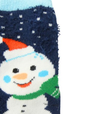 Chaussettes chaussons de Noël bonhomme de neige