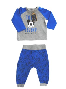 Ensemble pull et pantalon bleu Mickey DISNEY taille 6 mois