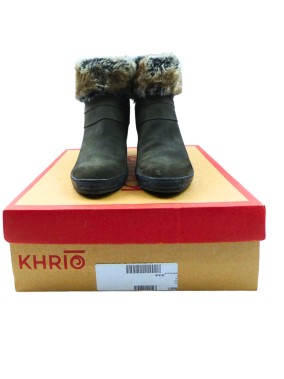 Bottines grises cuir lapin KHRIO pointure 39