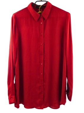 Chemise ML transparente rouge MANGO taille L