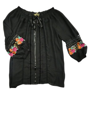 Blouse ML broderie fleurs...