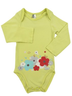 Body ML vert coquelicots ORCHESTRA taille 12 mois