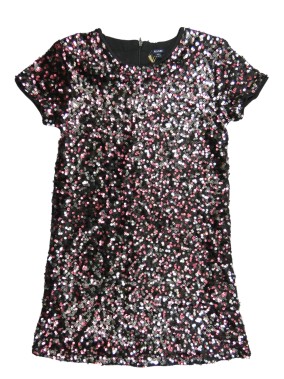 Robe sequins noir rose...