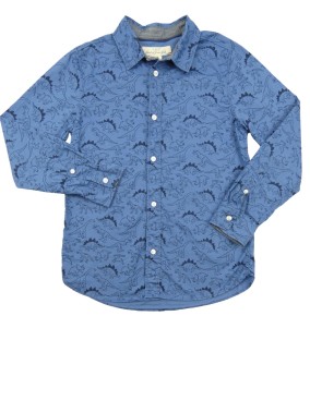 Chemise ML bleu dinos H&M taille 9-10 ans