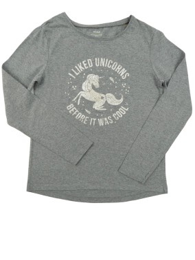 T-shirt ML gris licorne...