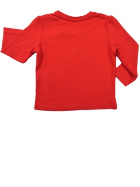 T-shirt ML rouge Noël sapin or PRIMARK taille 6 mois