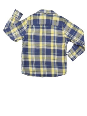 Chemise ML bleu jaune carreaux bt ZARA taille 5 ans