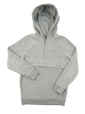 Pull polaire gris capuche...