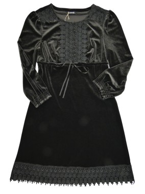 Robe noir velours broderie...