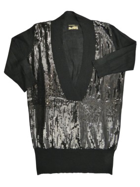 Robe pull noire sequins...