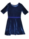 Robe velours marine bande brillante KAIBI taille 8 ans