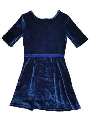 Robe velours marine bande brillante KAIBI taille 8 ans