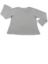 T-shirt gris rayures violettes PETIT BATEAU taille 10 ans