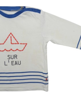 T-shirt bateau rouge OBAIBI taille 18 mois