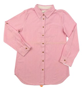 Chemise ML rose boutons...