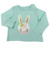 T-shirt bleu lapin sequins IN EXTENSO taille 12 mois