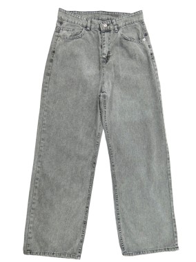 Pantalon large jean gris...