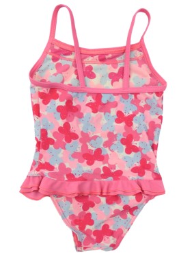 Maillot de bain 1p rose papillons DECATHLON taille 98-104cm 4ans