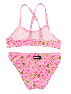 Maillot de bain 2p rose fleurs OLAIAN taille 5 ans