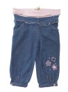 Pantalon jean fleurs roses GEMO taille 9 mois