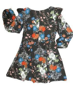 Robe ML noire et fleurs MORGAN taille 40