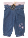 Pantalon jean fleurs roses GEMO taille 9 mois