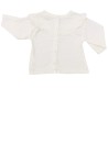 T-shirt ML blanc col froufrou VERTBAUDET taille 3 mois